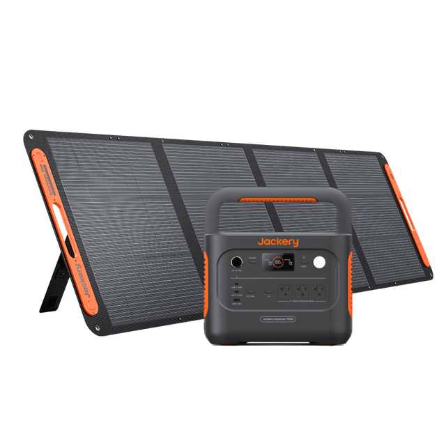 Jackery Solar Generator 1000 V2 with multiple ports and solar panels for portable renewable energy storage.