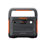 Jackery Solar Generator 1500 V2 with portable design and multiple output ports, set on a wooden surface outdoors.