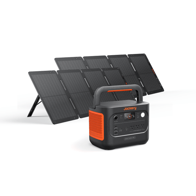 Jackery Solar Generator 1500 V2 with multiple ports and solar panels for portable renewable energy storage and power supply.