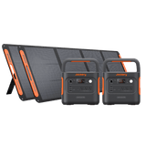 Jackery Solar Generator 2000 V2 with multiple power outlets and solar panel input, compact portable energy station.