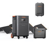 Jackery Solar Generator 5000 Plus with multiple ports and large solar panel for portable renewable energy storage