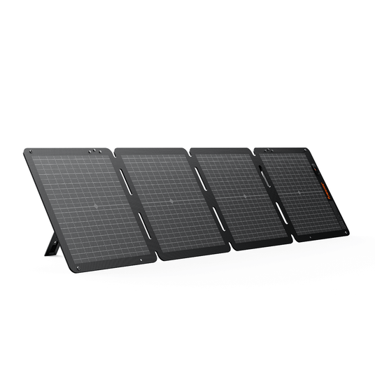 Jackery SolarSaga 100 Air portable solar panel with foldable design and multiple charging ports for outdoor solar power generation.