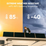 Refurbished Jackery SolarSaga 100 Prime solar panel outdoors, showing its compact design and portable solar energy collection.