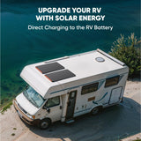 Refurbished Jackery SolarSaga 100 Prime solar panel outdoors, showing its portable, lightweight design for solar energy collection.