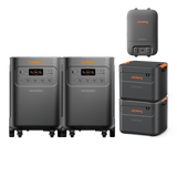 Jackery Explorer 5000 Plus portable backup power station with home energy storage kit and multiple outlets.