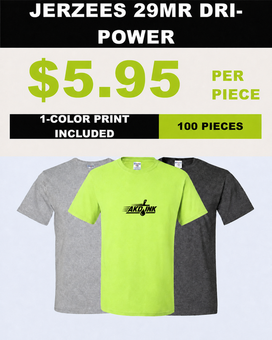 Jerzees Dri-Power® 29MR 50/50 T-Shirt Package (100 Piece Minimum)