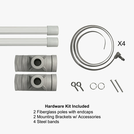 Double-sided pole banner with street pole hardware