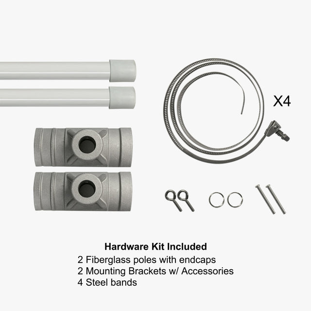 Double-sided pole banner with street pole hardware