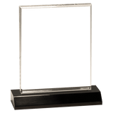 CLEAR ACRYLIC RECTANGLE W/BLACK BASE