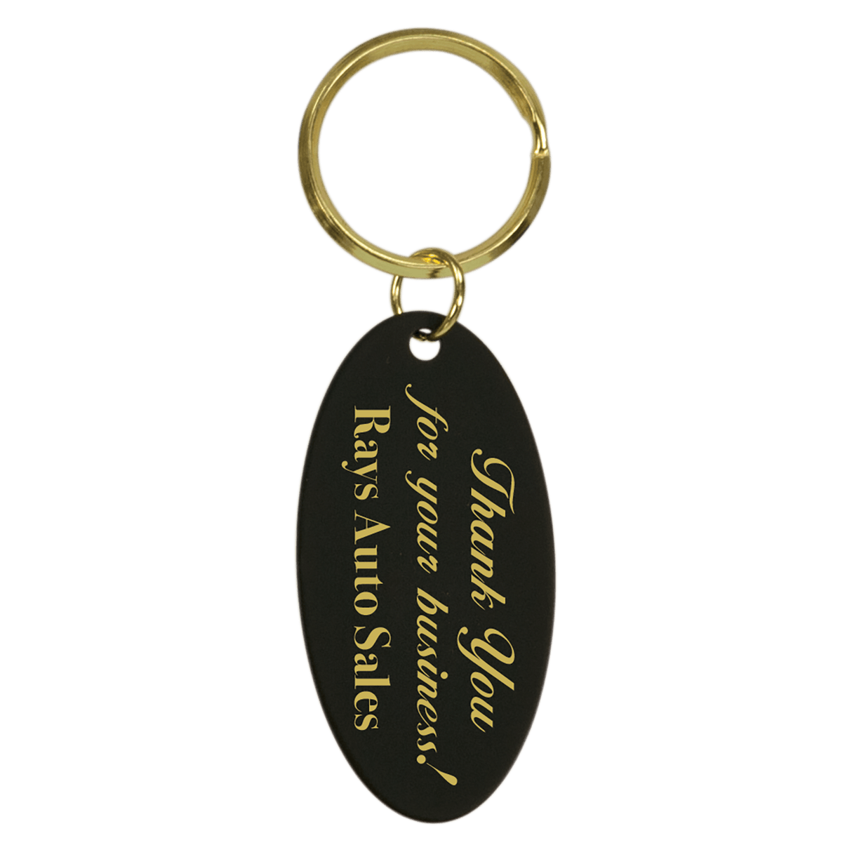 Black Brass Oval Keychain