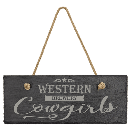 10" X 4" Rectangle Slate Decor With Hanger String