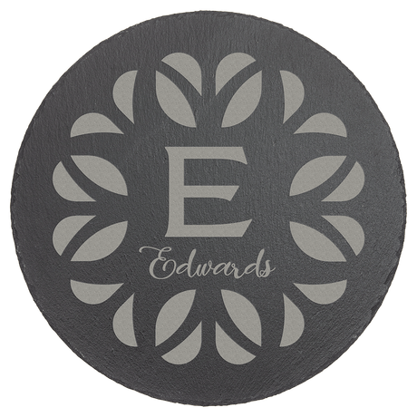 11 3/4" Round Slate Decor With Foam Pads