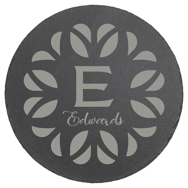 11 3/4" Round Slate Decor with Foam Pads-AKD Ink