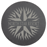 11 3/4" Round Slate Decor with Foam Pads-AKD Ink