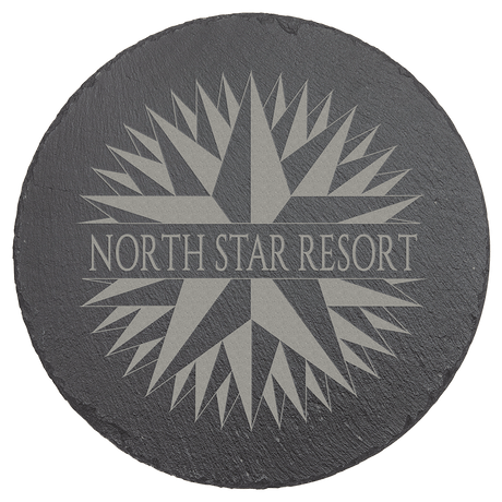 11 3/4" Round Slate Decor With Foam Pads