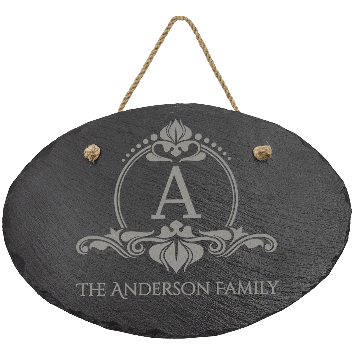 Oval Slate Decor with Hanger String