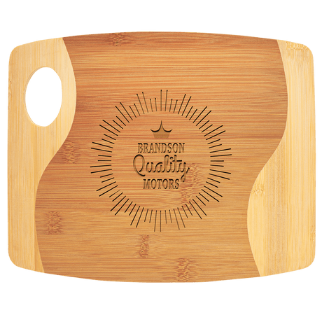 Bamboo Two-Tone Cutting Board With Handle