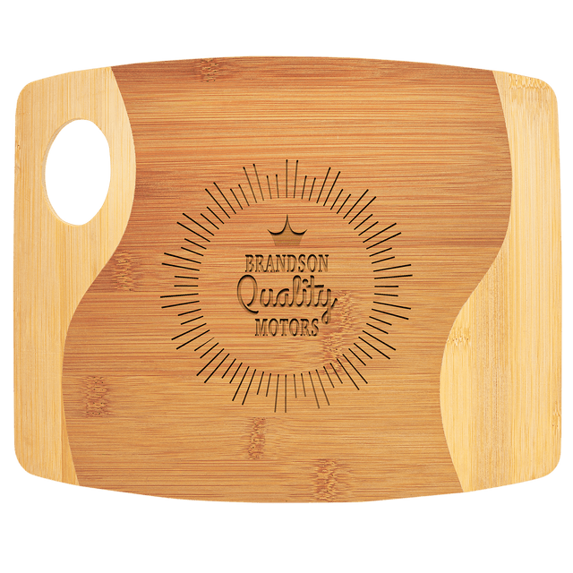 Bamboo Two-Tone Cutting Board With Handle