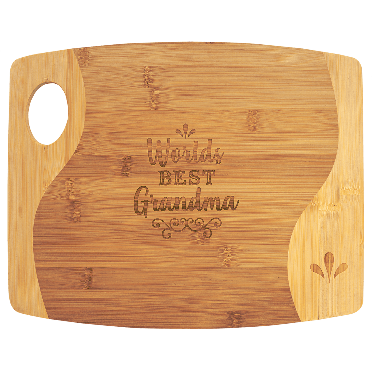 Bamboo Two-Tone Cutting Board with Handle