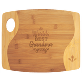 Bamboo Two-Tone Cutting Board with Handle