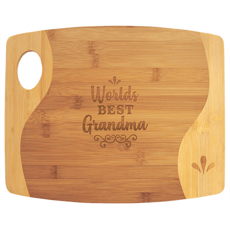 Bamboo Two-Tone Cutting Board with Handle