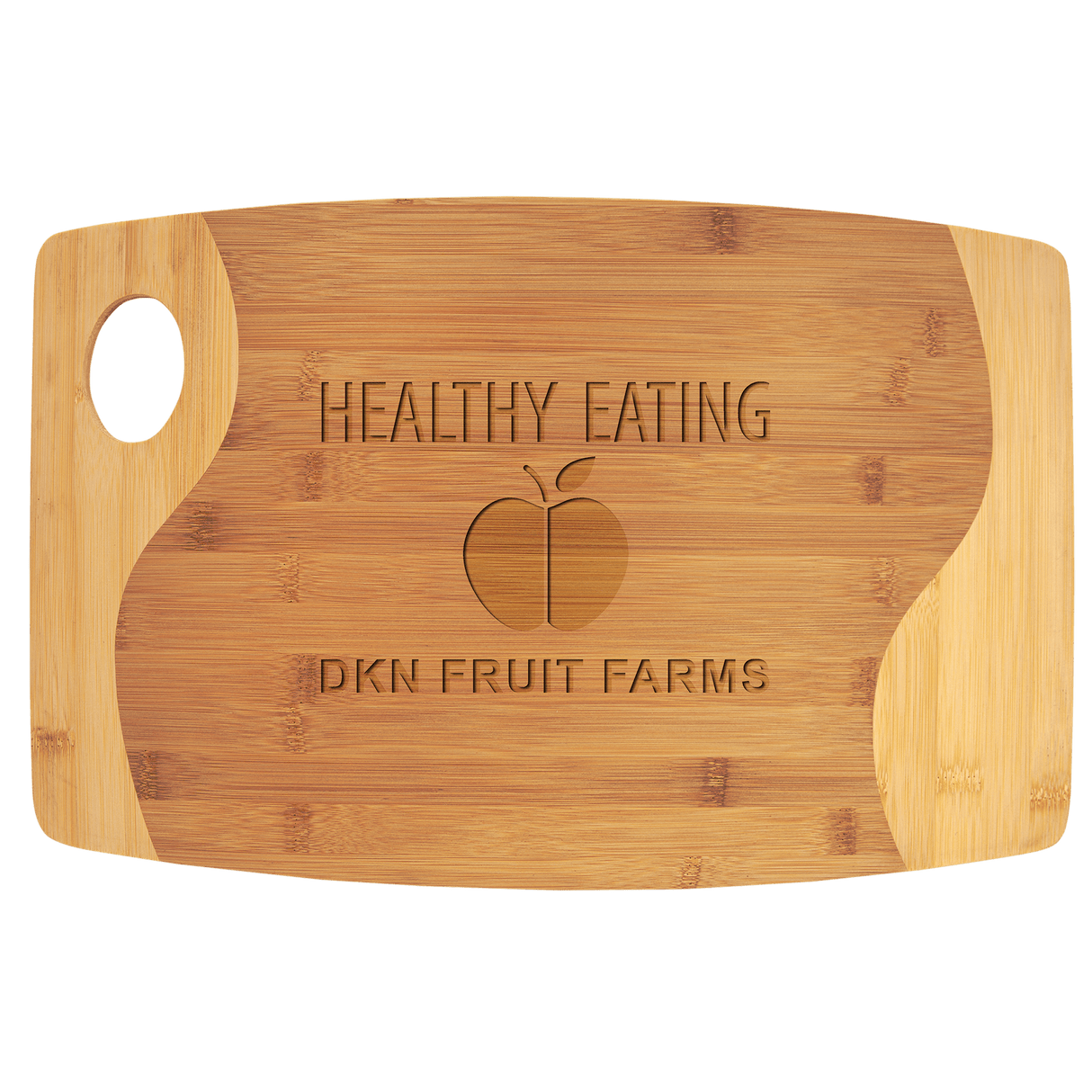 Bamboo Two-Tone Cutting Board with Handle