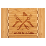 Bamboo Cutting Board with Butcher Block Inlay