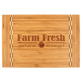 Bamboo Cutting Board with Butcher Block Inlay