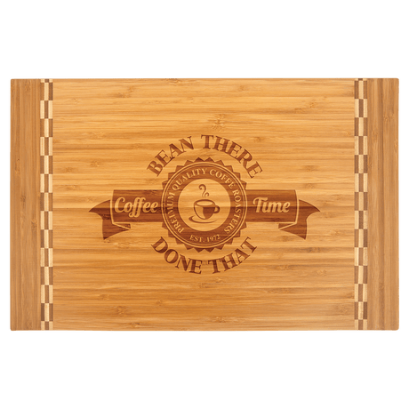 Bamboo Cutting Board with Butcher Block Inlay