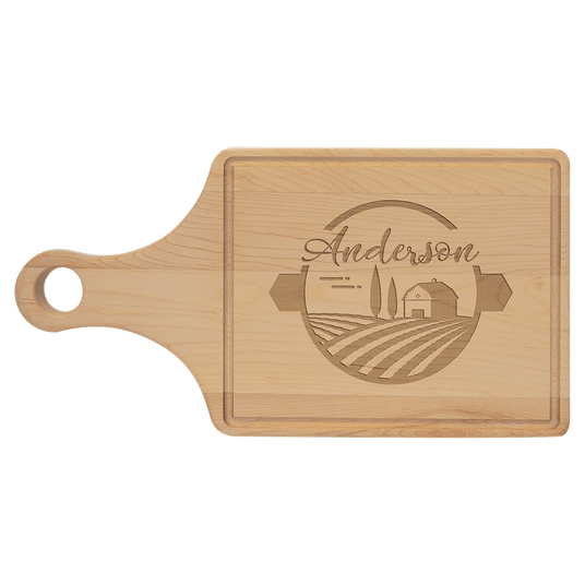 Maple Cutting Board Paddle Shape with Drip Ring