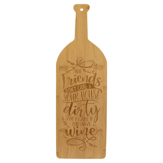 17" x 5 1/4" Bamboo Wine Bottle Cutting Board