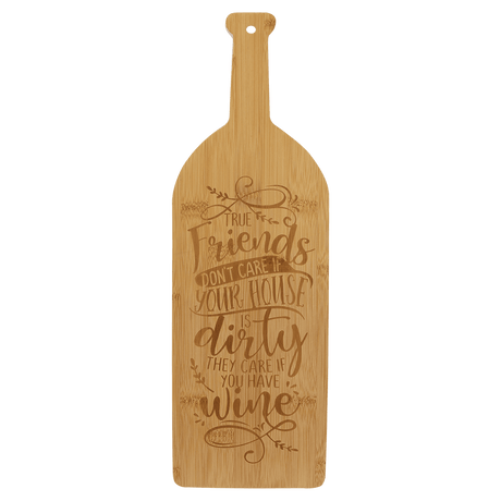 17" X 5 1/4" Bamboo Wine Bottle Cutting Board