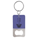 Rectangle Rawhide Bottle Opener Keychain