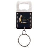 Rectangle Rawhide Bottle Opener Keychain