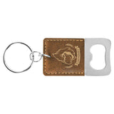 Rectangle Rawhide Bottle Opener Keychain