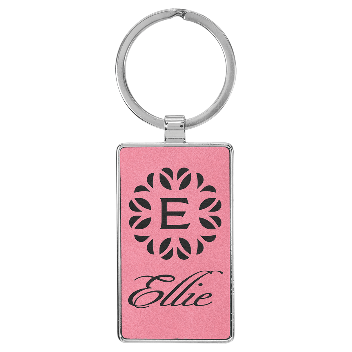 Rectangle Keychain with Metal Frame