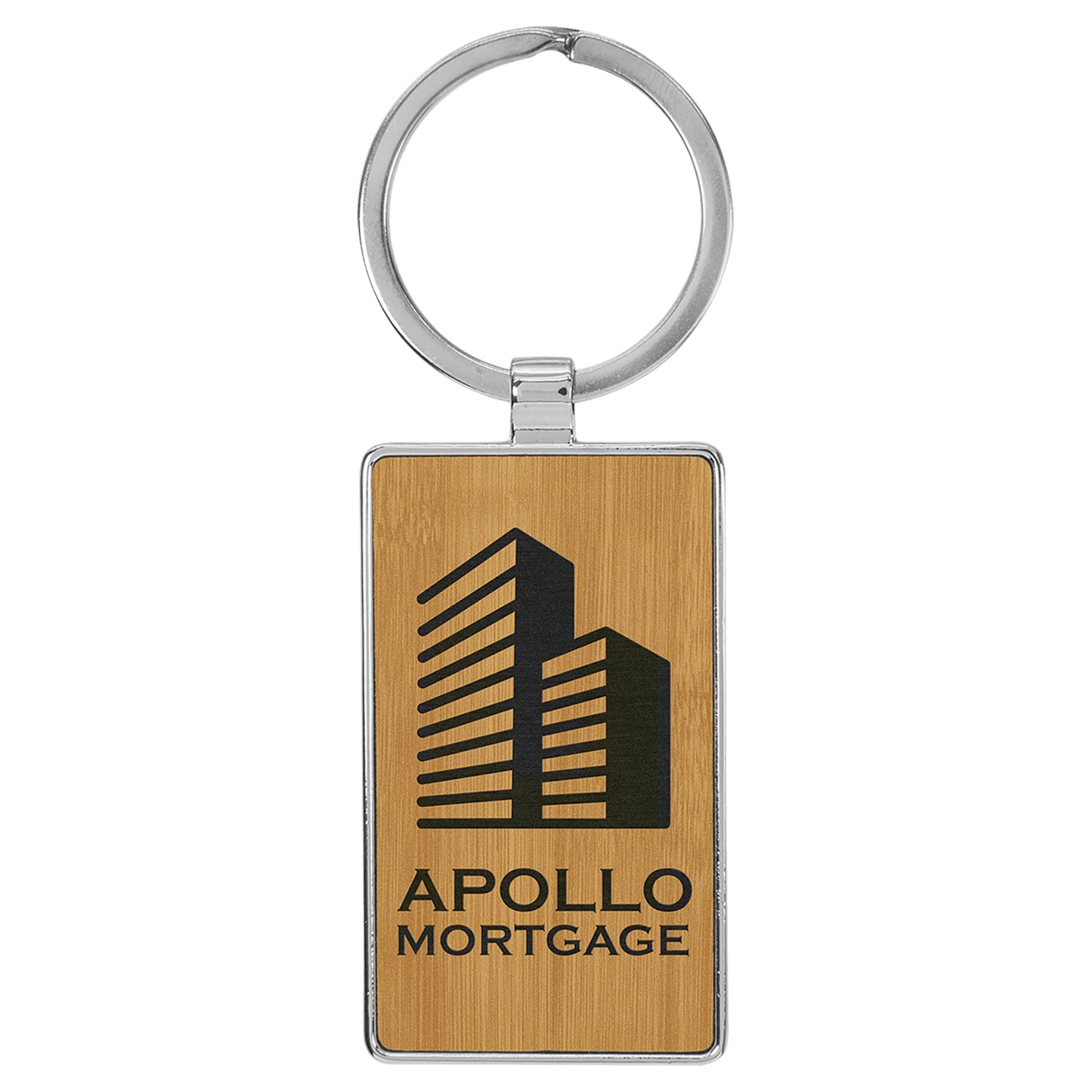 Rectangle Keychain with Metal Frame