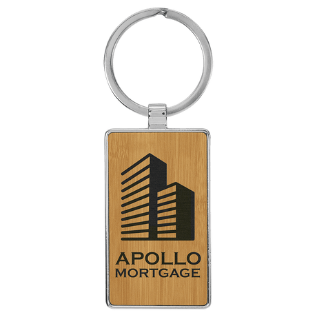 Rectangle Keychain with Metal Frame