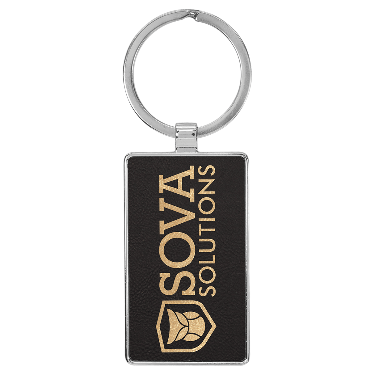 Rectangle Keychain with Metal Frame