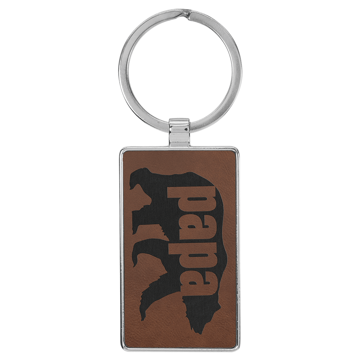 Rectangle Keychain with Metal Frame