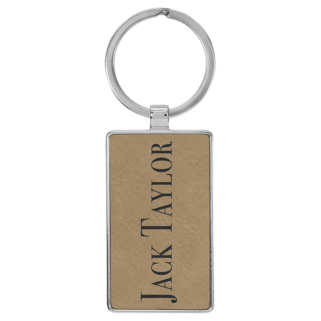 Rectangle Keychain with Metal Frame