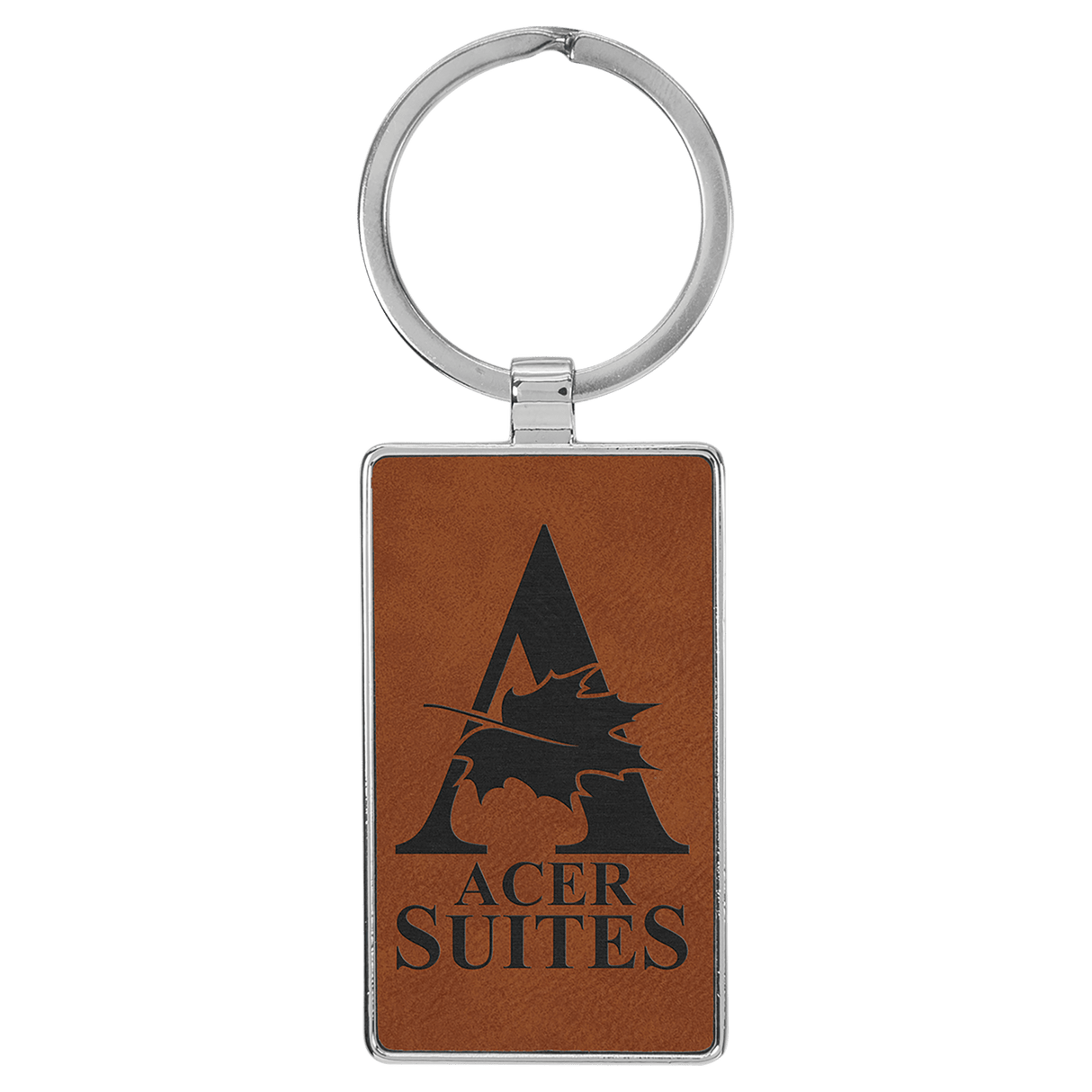 Rectangle Keychain with Metal Frame