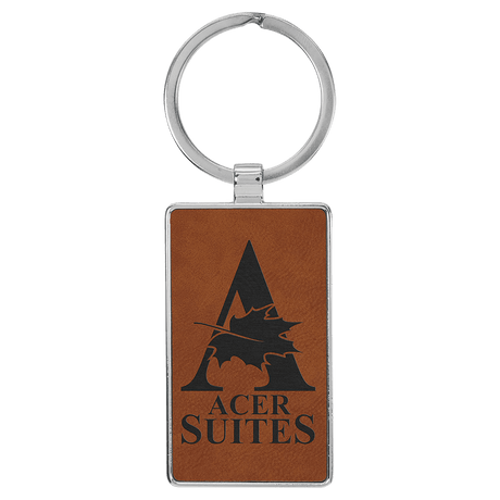 Rectangle Keychain with Metal Frame