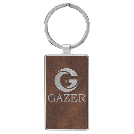 Rectangle Keychain with Metal Frame