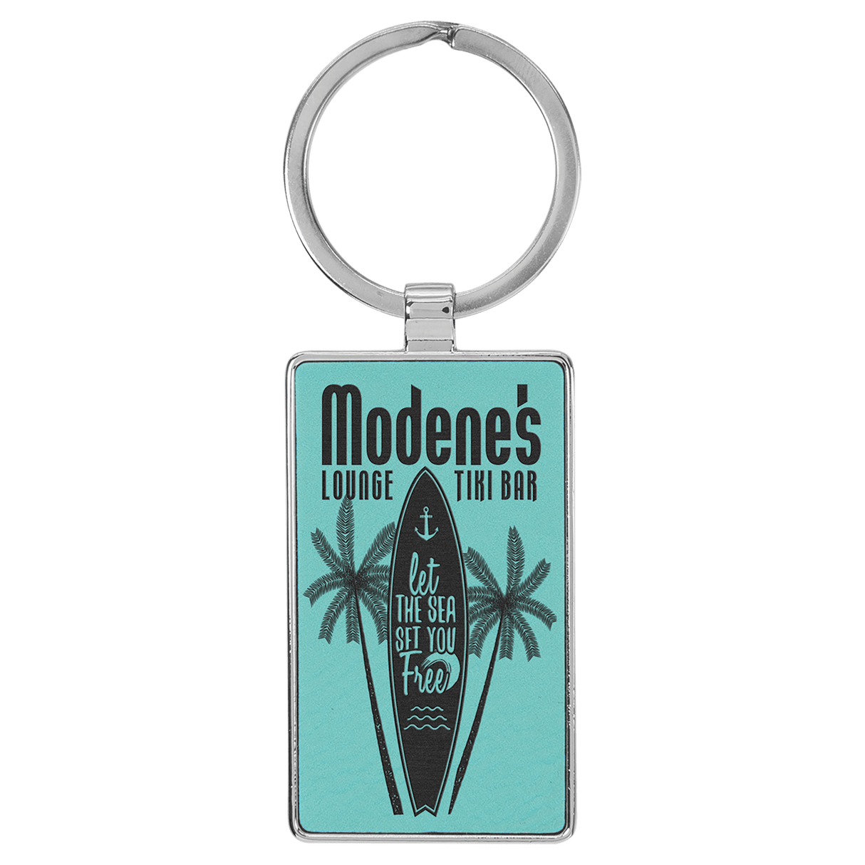 Rectangle Keychain with Metal Frame