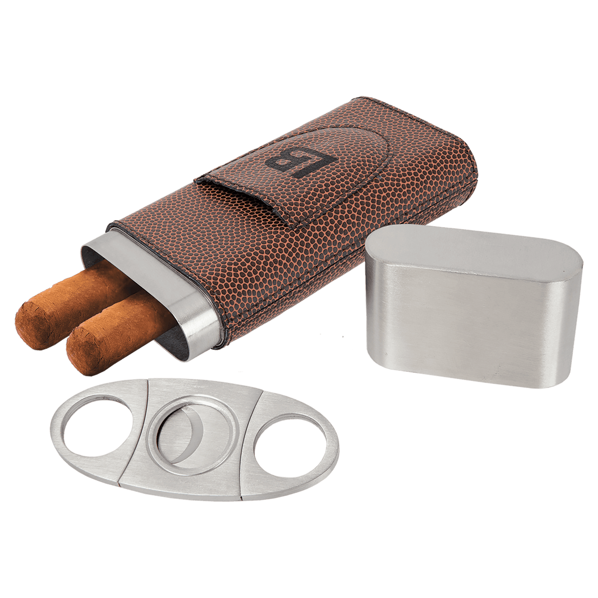 Football Cigar Case with Cutter