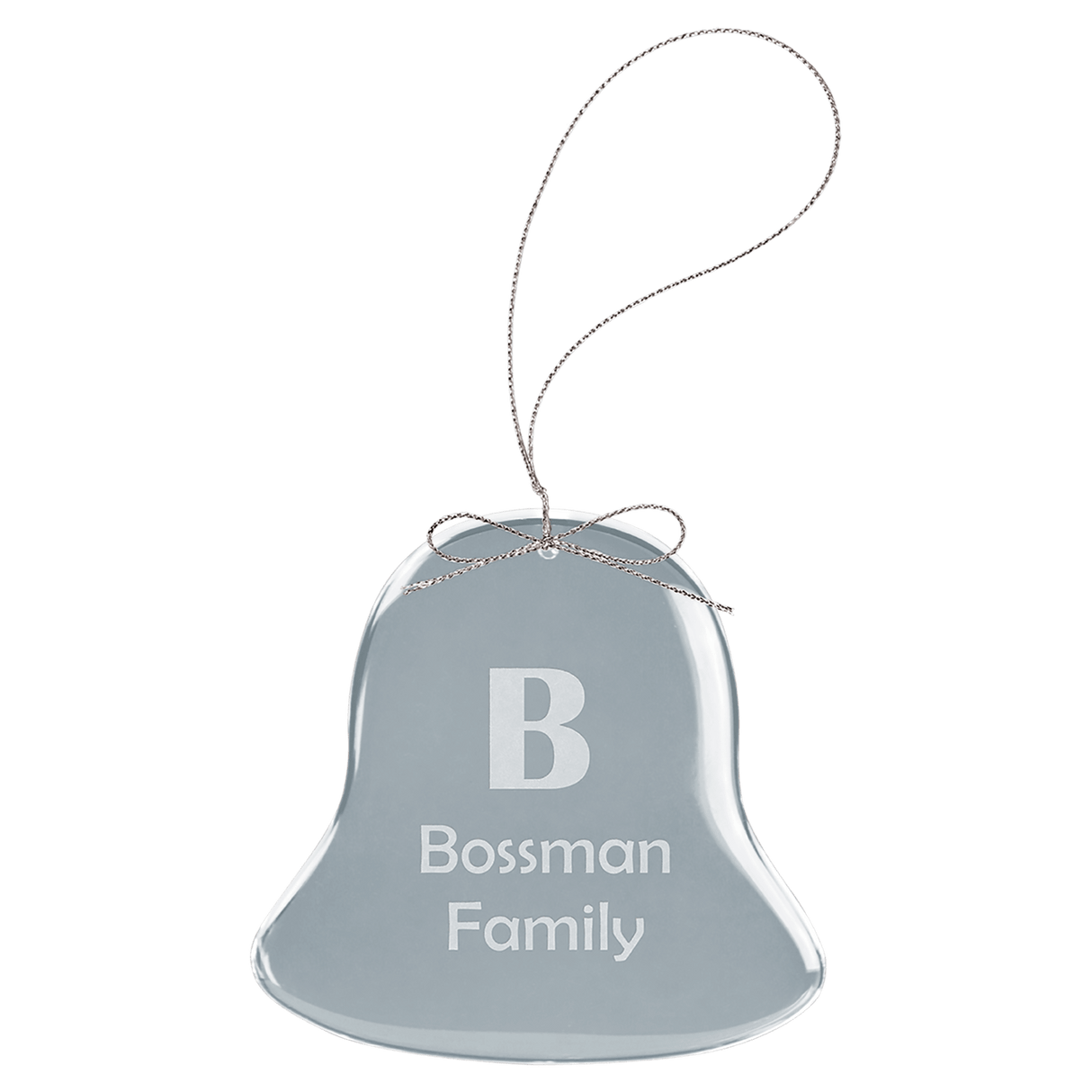 Clear Glass Ornament with Silver String-AKD Ink