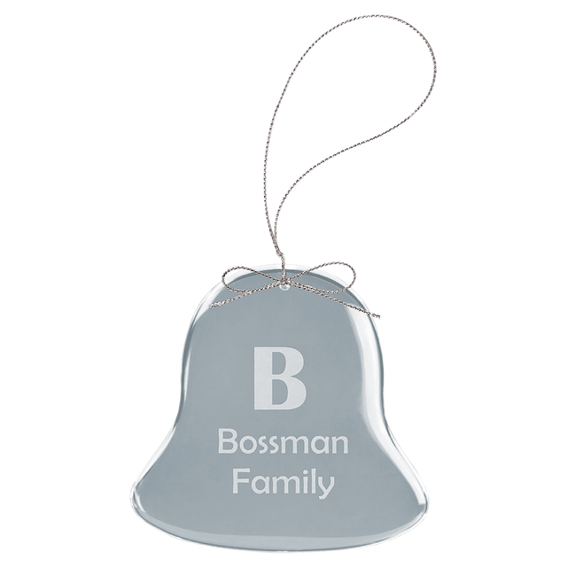 Clear Glass Ornament with Silver String-AKD Ink