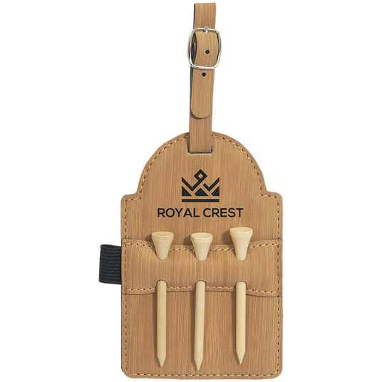 Golf Bag Tag with Wooden Tees