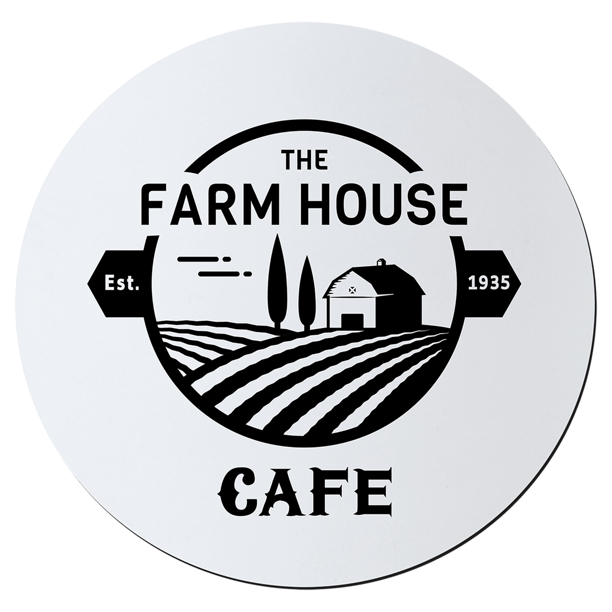 3 3/4" Round Black/White Silicone Coaster